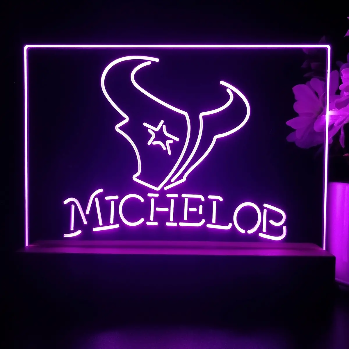 Michelob Bar Houston Texans 3D Illusion Night Light Desk Lamp 1