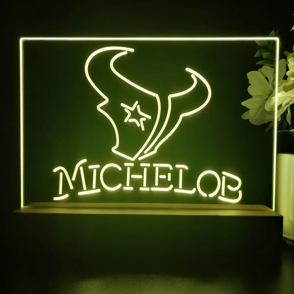 Michelob Bar Houston Texans 3D Illusion Night Light Desk Lamp 2