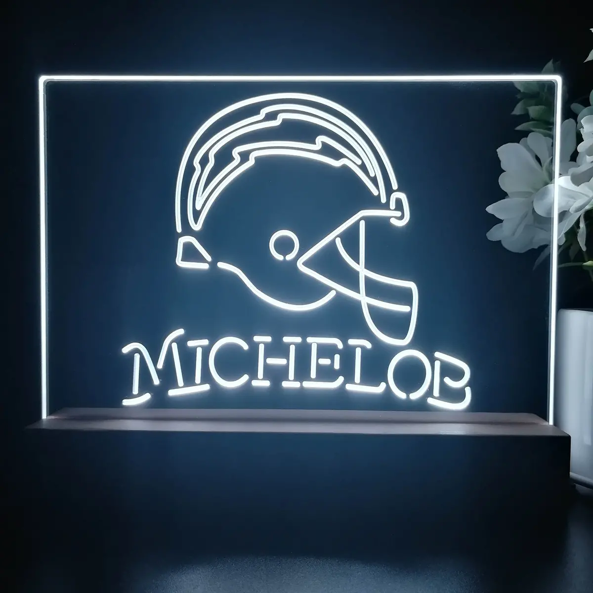 Michelob Bar Los Angeles Chargers 3D Illusion Night Light Desk Lamp 1