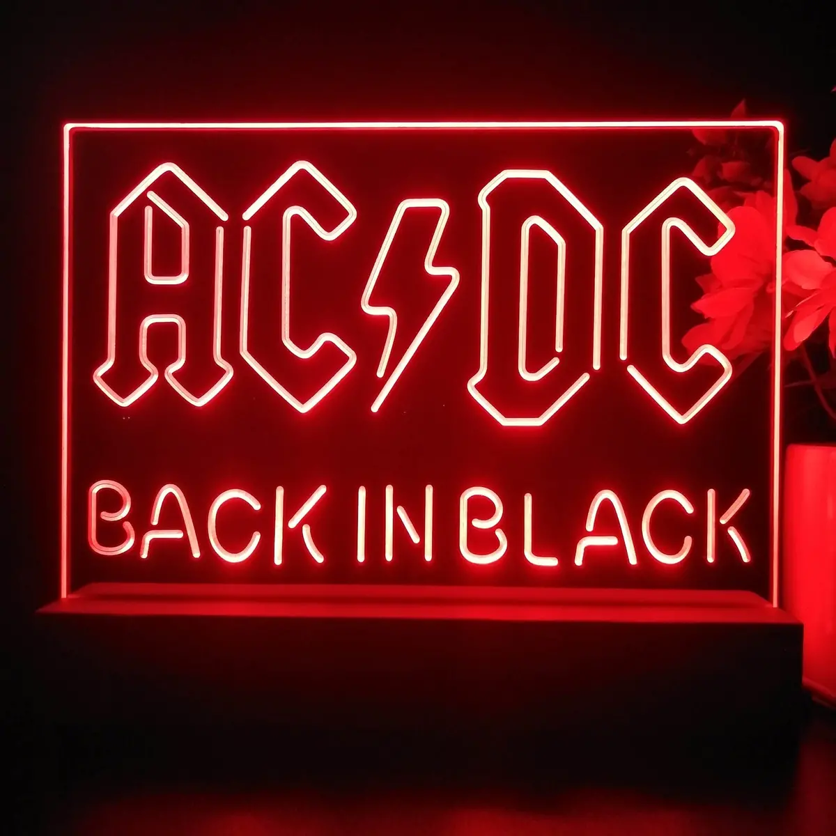 Acdc Back In Black Music Band 3D Illusion Night Light Desk Lamp 1