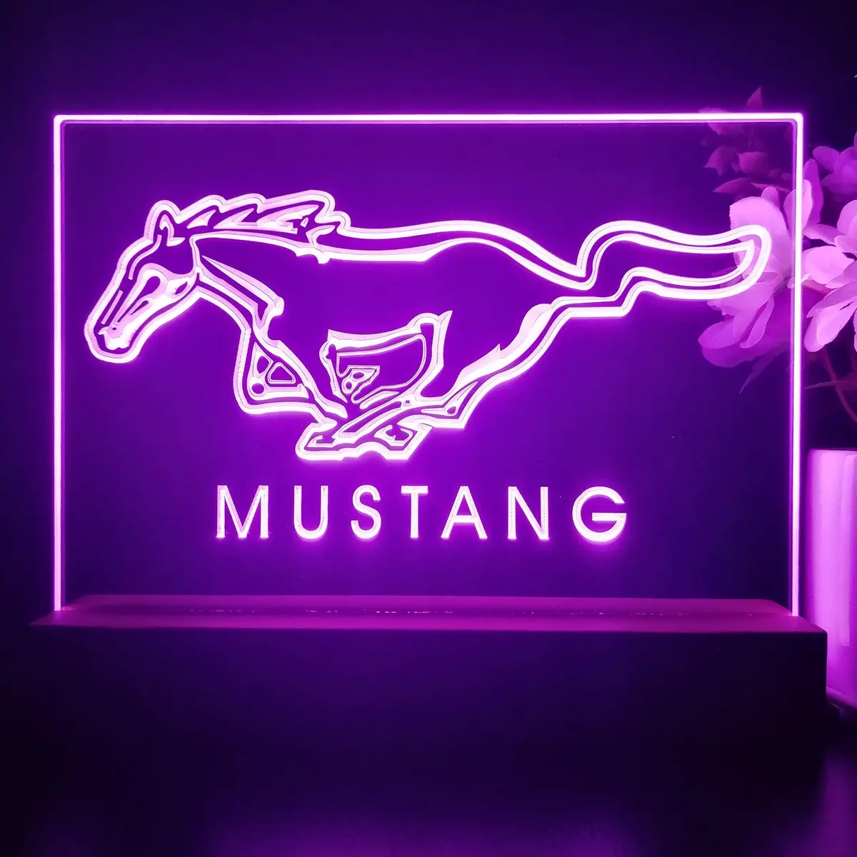 Mustang Ford Horse Car Bar 3D Illusion Night Light Desk Lamp 1