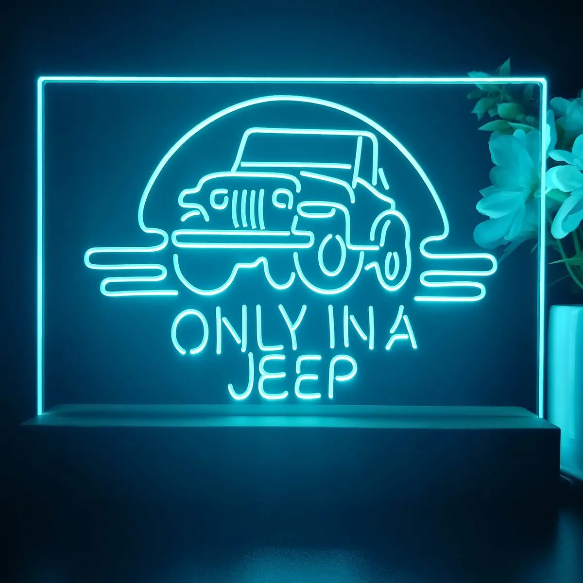Only In A Jeep Car Man Cave 3D Illusion Night Light Desk Lamp 1