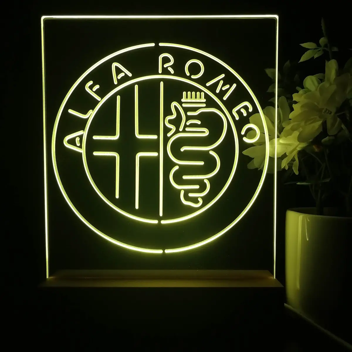 Alfa Romeo Car Garage Bar 3D Illusion Night Light Desk Lamp 1
