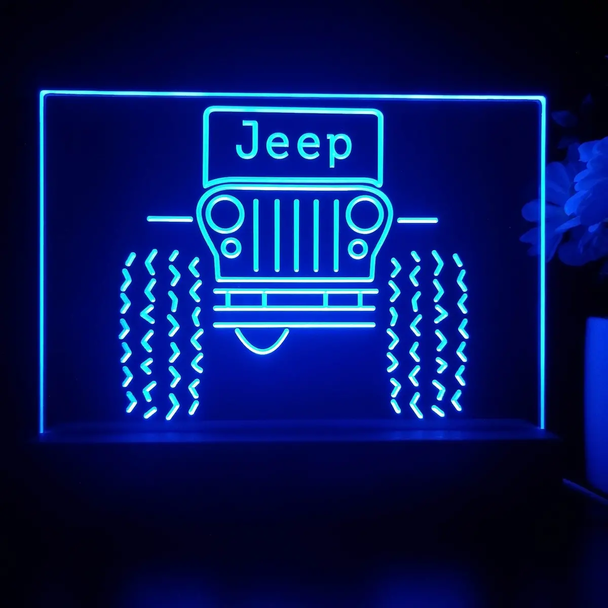 Only In A Jeep Truck Garage 3D Illusion Night Light Desk Lamp 2
