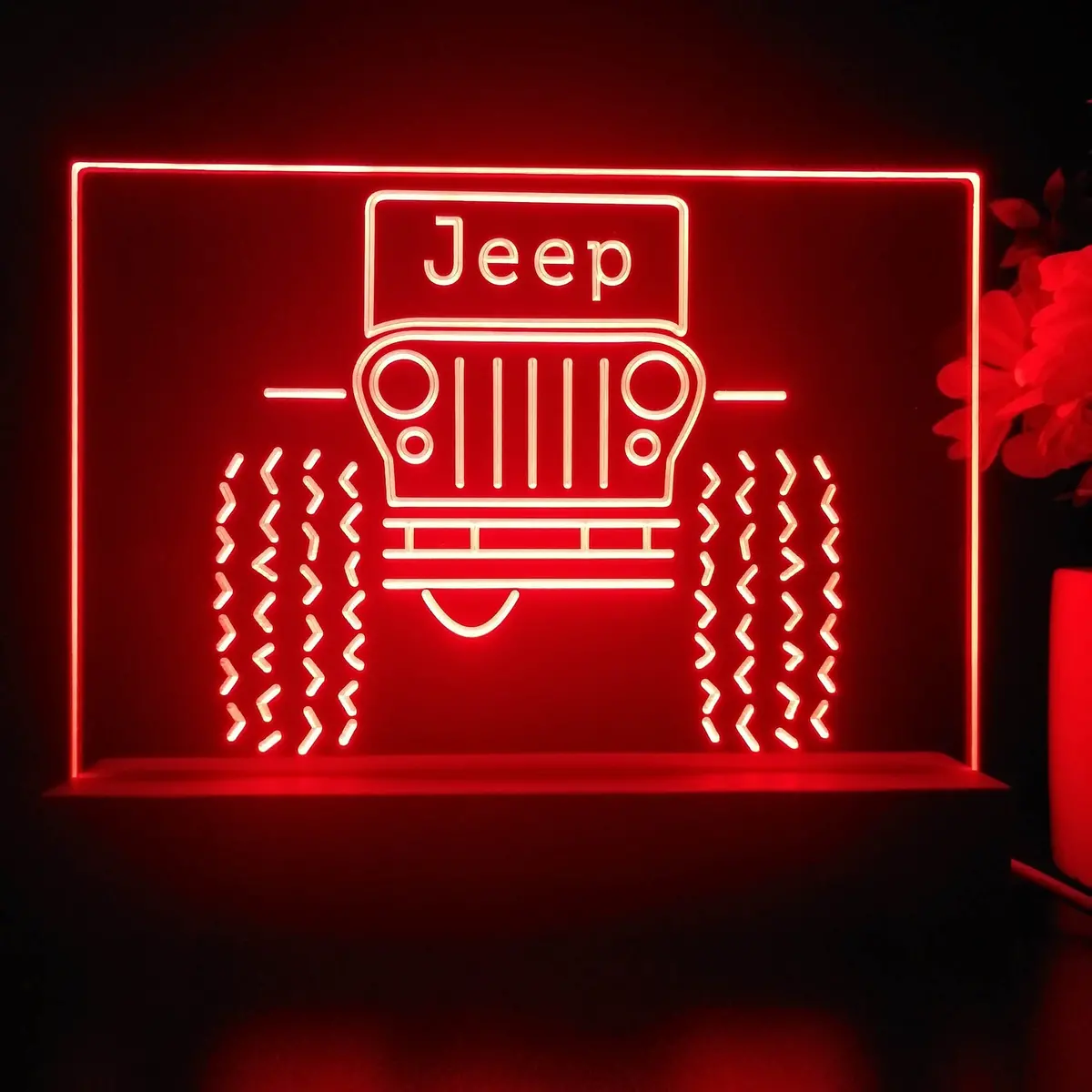 Only In A Jeep Truck Garage 3D Illusion Night Light Desk Lamp 1