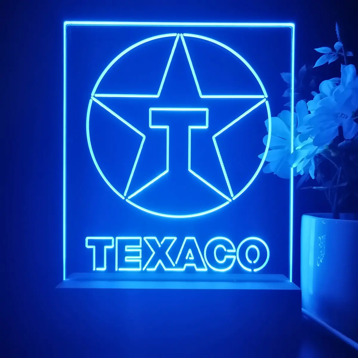 Texaco Oil Logo 3D Illusion Night Light Desk Lamp 2