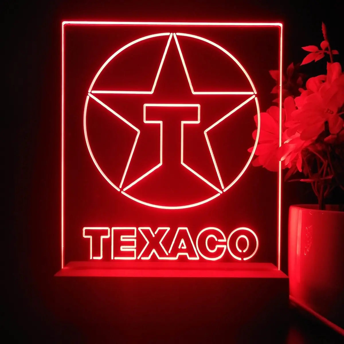 Texaco Oil Logo 3D Illusion Night Light Desk Lamp 1