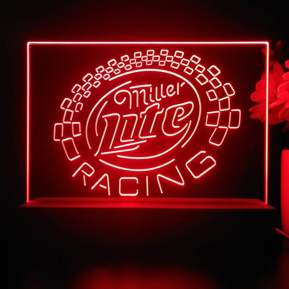 Miller Lite Racing Car 3D Illusion Night Light Desk Lamp 1
