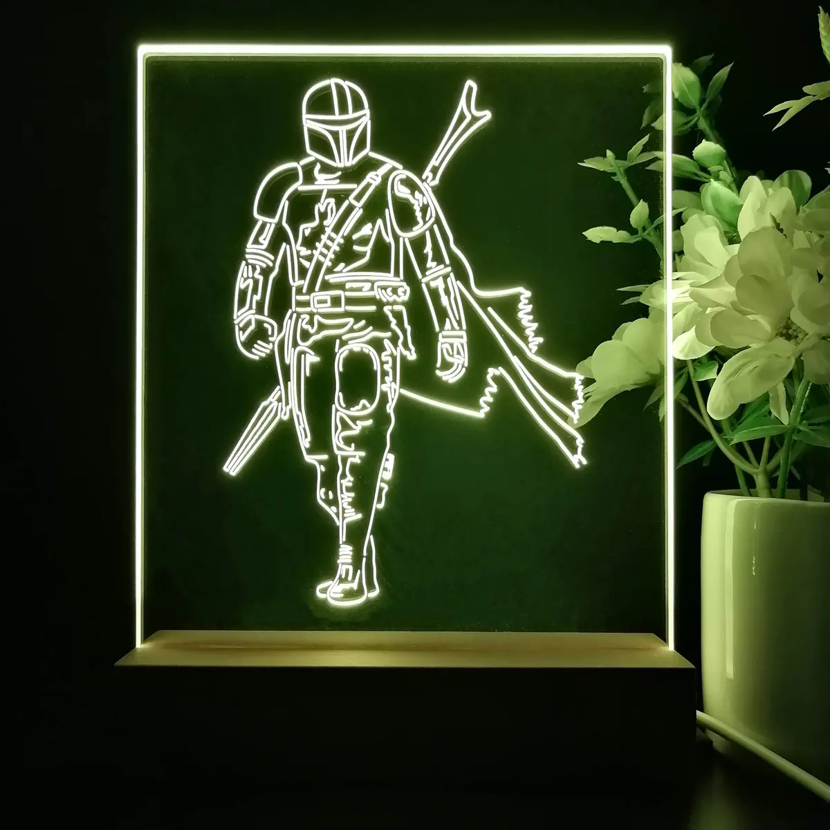 Mandalorian Star Wars Game Room Led Sign Lamp Display 1