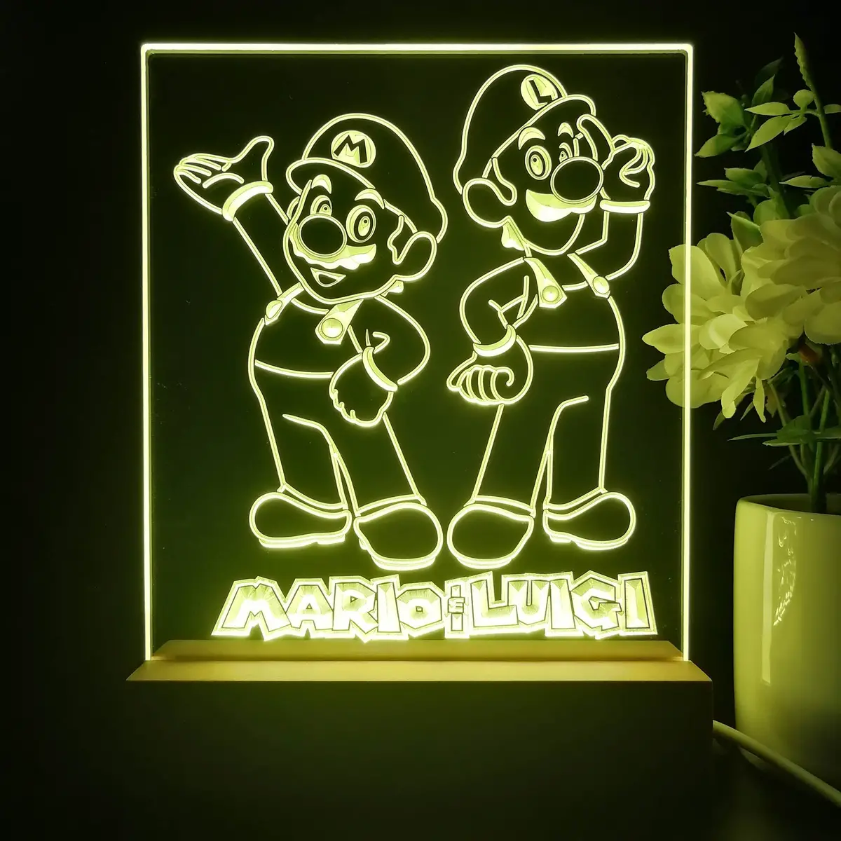 Super Mario Luigi Game Room Led Sign Lamp Display 1