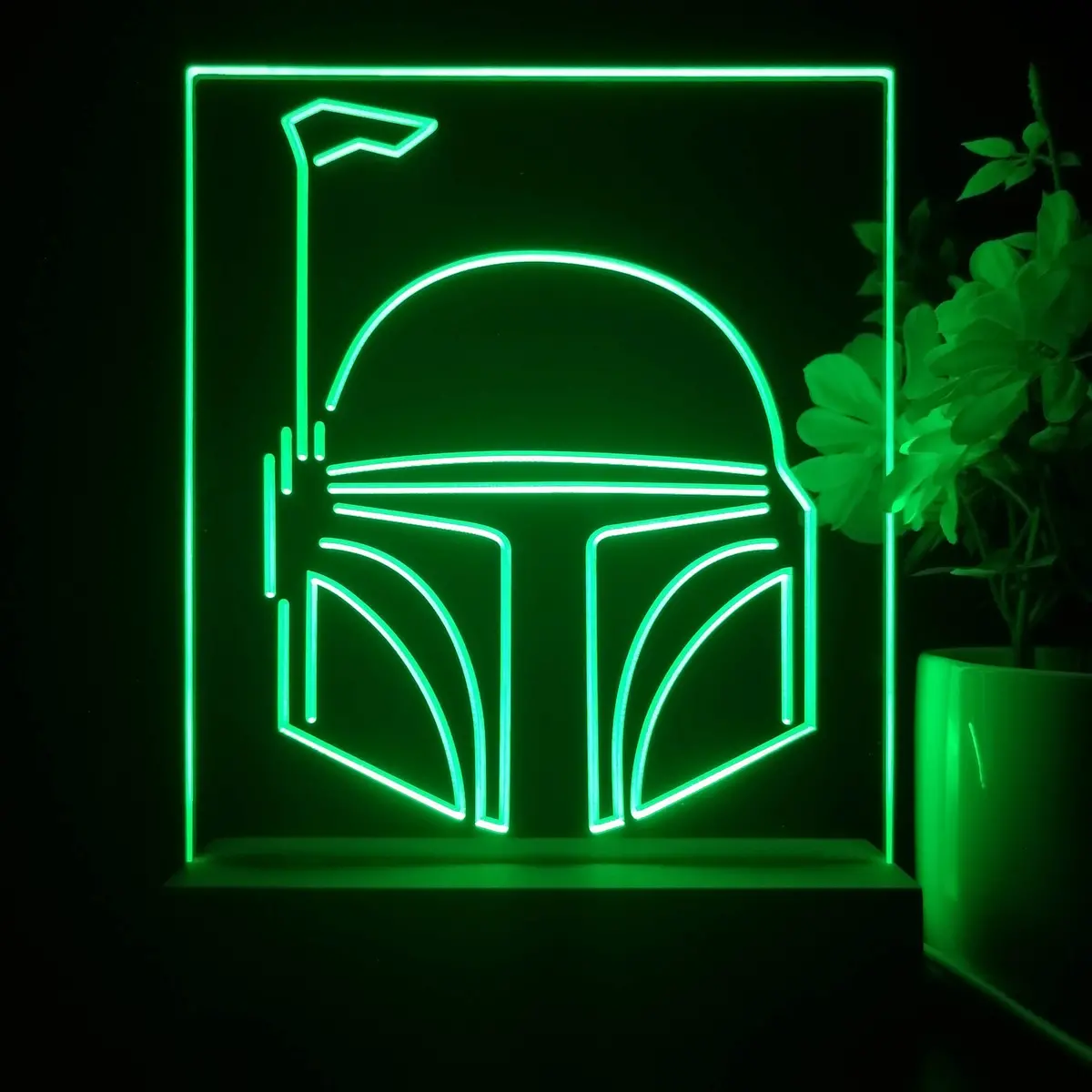 Bobas Fetts Helmet Star Wars 3D Illusion Night Light Desk Lamp 1