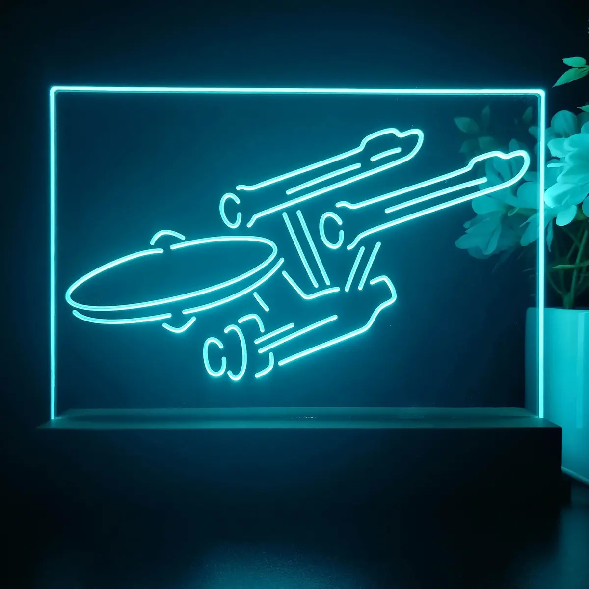 Star Trek Enterprise Space Ship 3D Illusion Night Light Desk Lamp 1