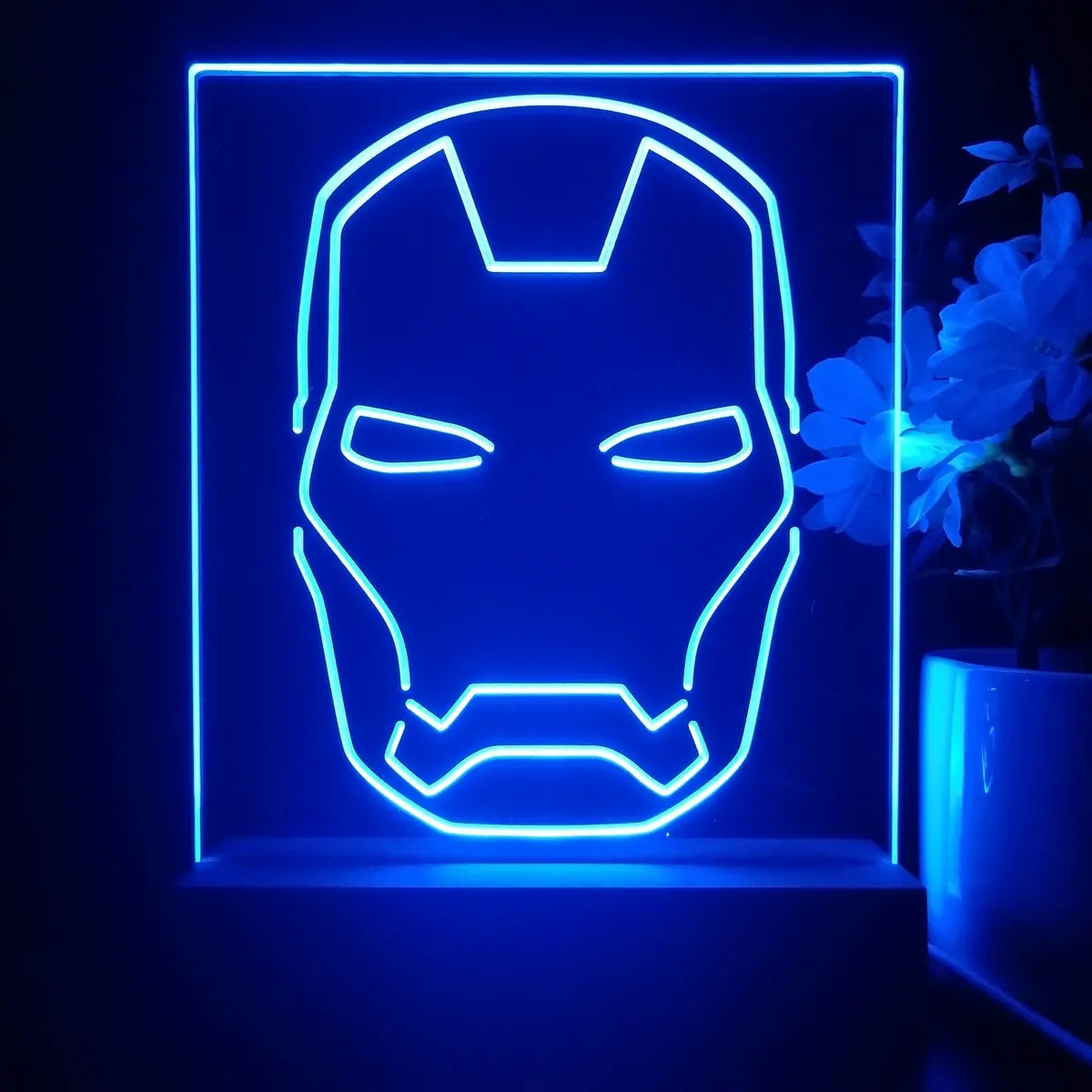 Iron Man Mask Marvels 3D Illusion Night Light Desk Lamp 2