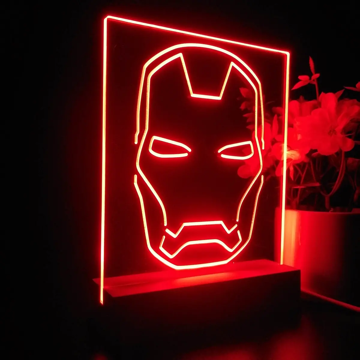 Iron Man Mask Marvels 3D Illusion Night Light Desk Lamp 1