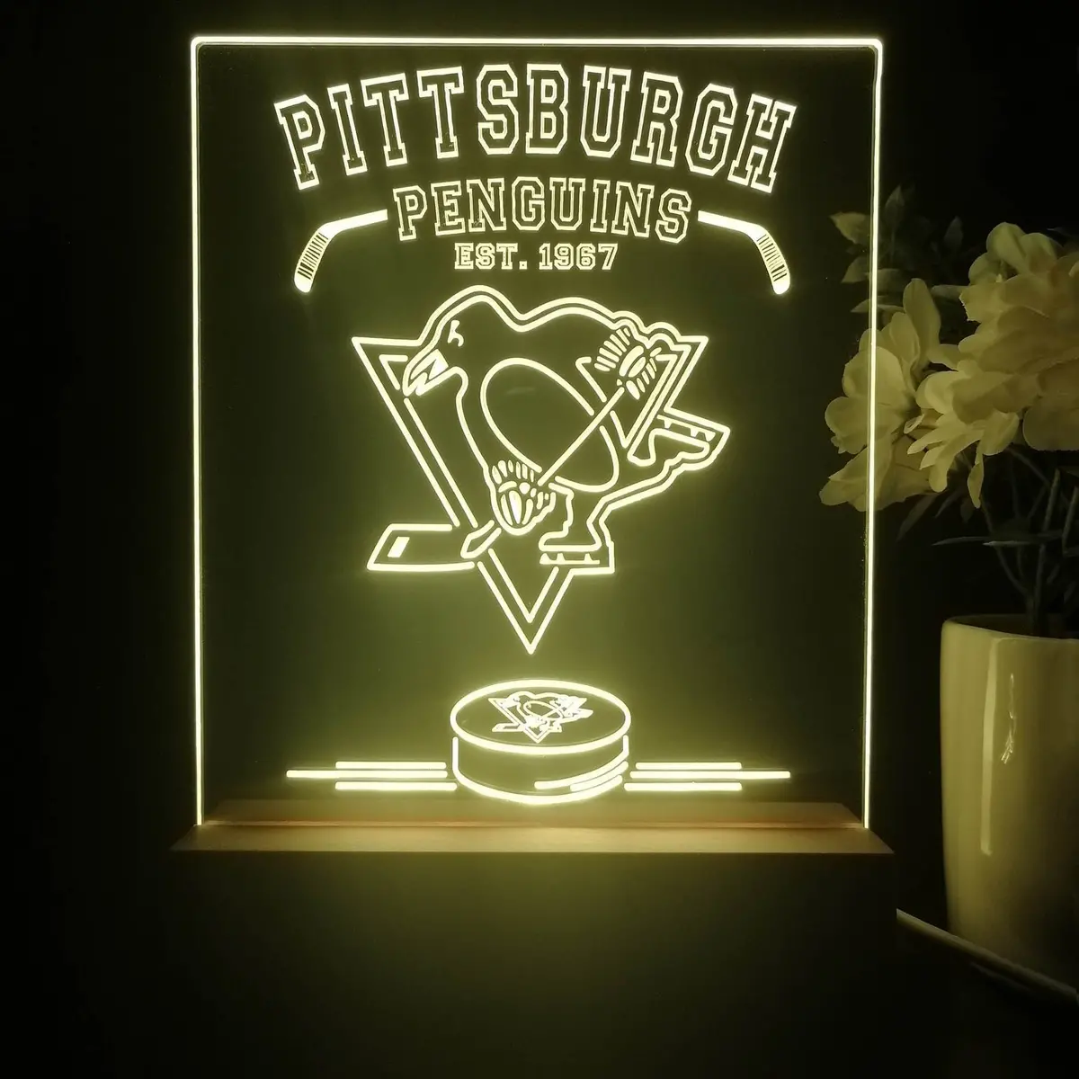Personalized Pittsburgh Penguins Souvenir Neon Led Night Light Sign 1