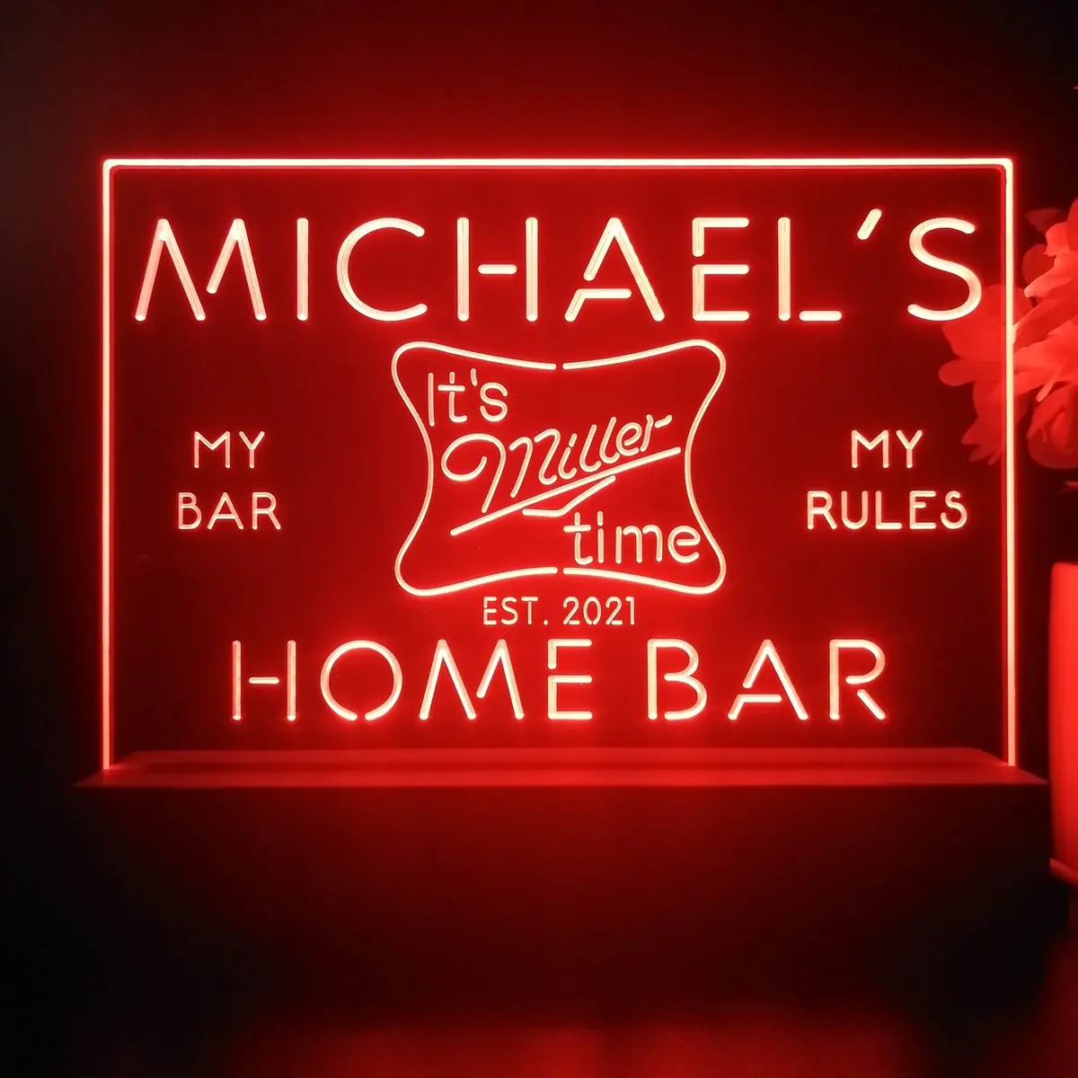 Personalized Miller Time Souvenir Neon Led Night Light Sign 1