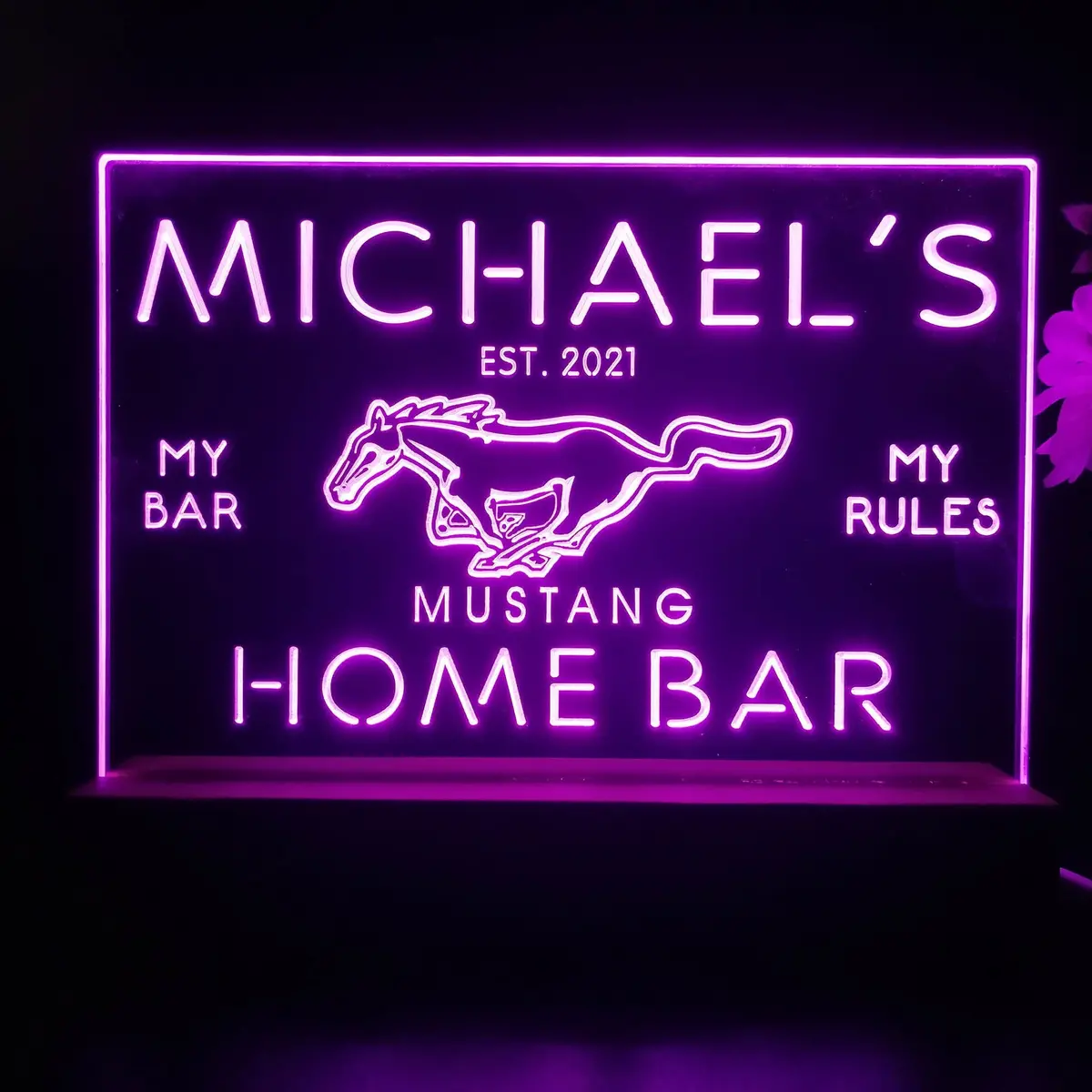 Personalized Mustang Ford Souvenir Neon Led Night Light Sign 2