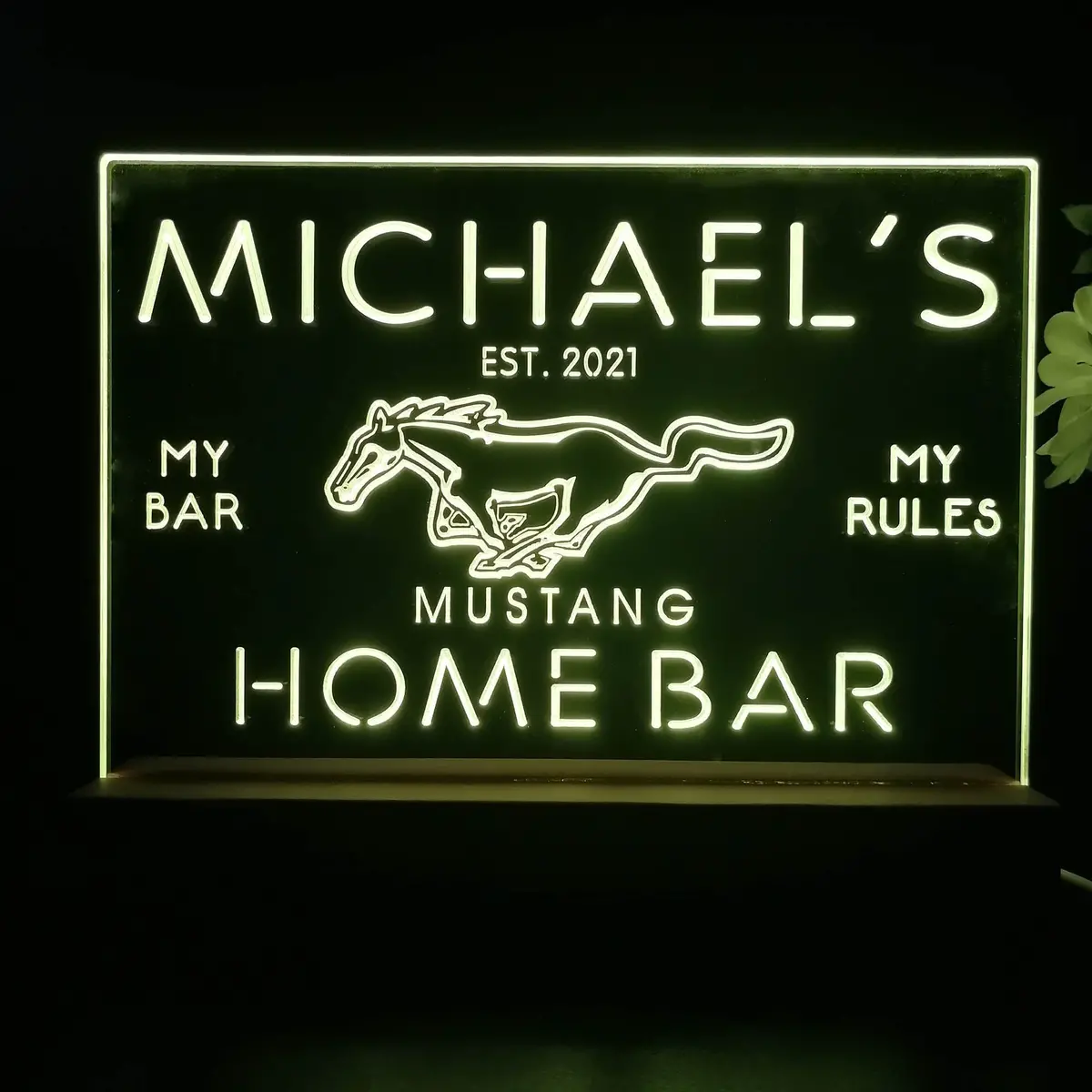 Personalized Mustang Ford Souvenir Neon Led Night Light Sign 1