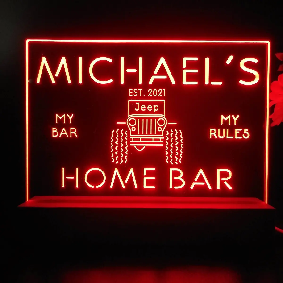 Personalized Only In A Jeep Souvenir Neon Led Night Light Sign 1