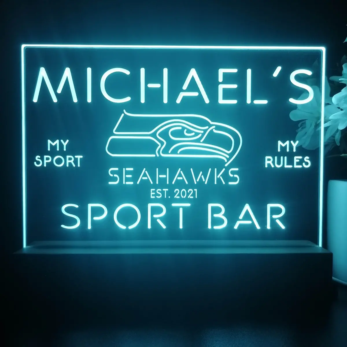 Personalized Seattles Seahawk Souvenir Neon Led Night Light Sign 1