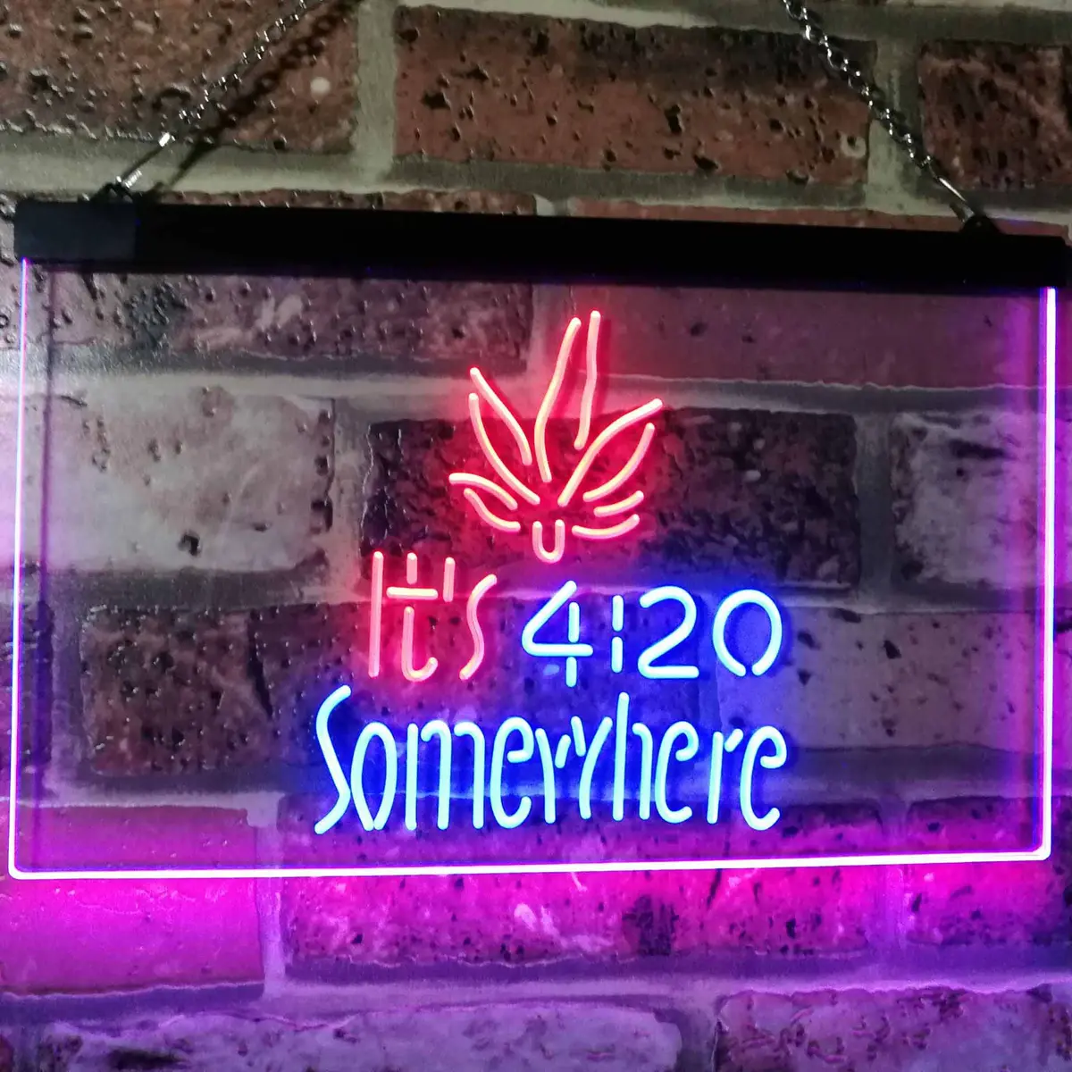 Weed It's 4:20 Somewhere Neon Led Sign 8
