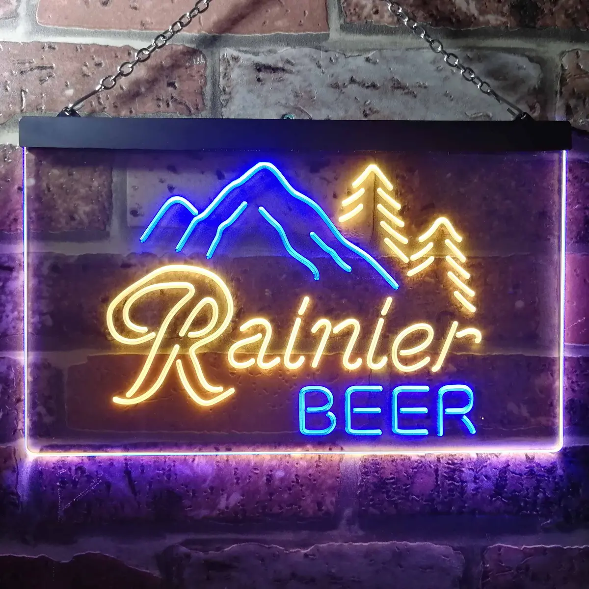 Rainier Beer Club Mountain-Themed Dual-Color LED Neon Decorative Sign - Image 8