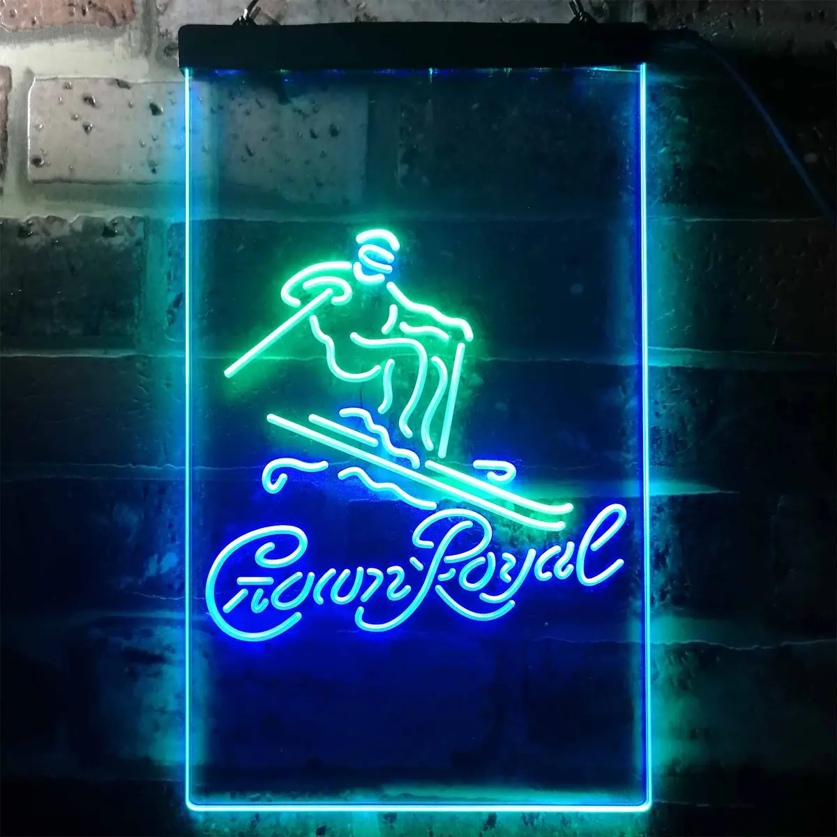 Crown Royal Ice Skiing Home Bar Neon Light Led Sign 2