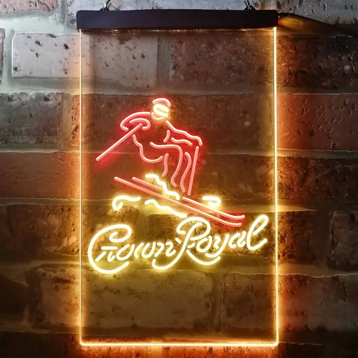 Crown Royal Ice Skiing Home Bar Neon Light Led Sign 8