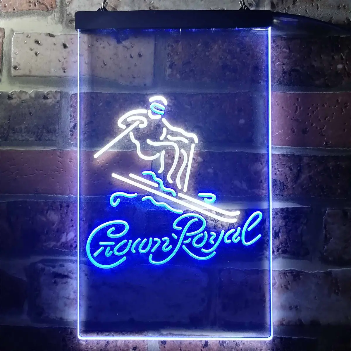 Crown Royal Ice Skiing Home Bar Neon Light Led Sign 6