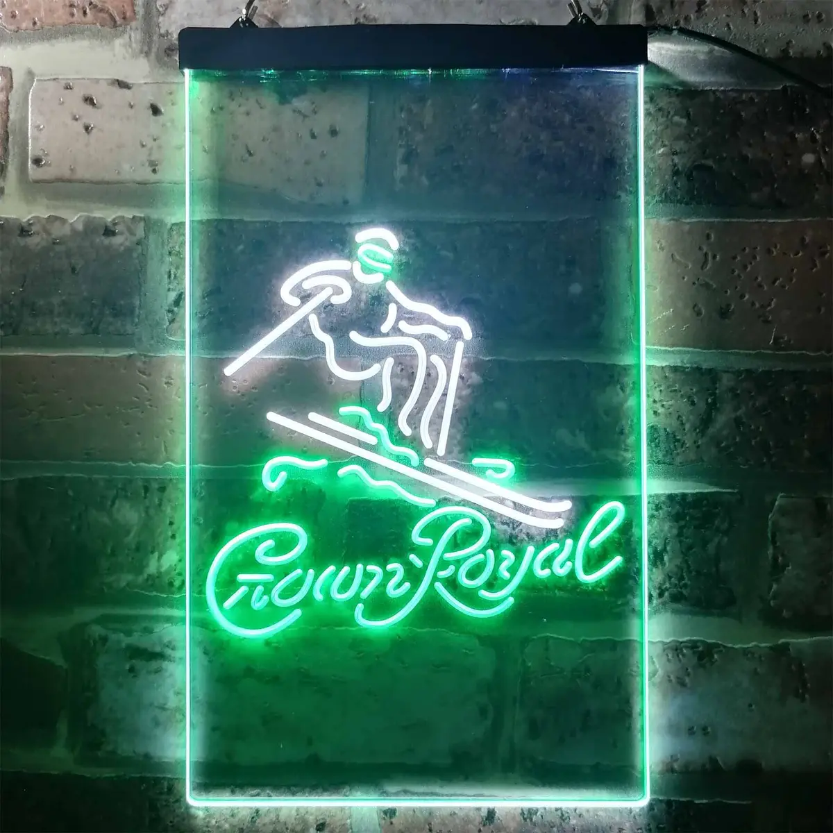 Crown Royal Ice Skiing Home Bar Neon Light Led Sign 3