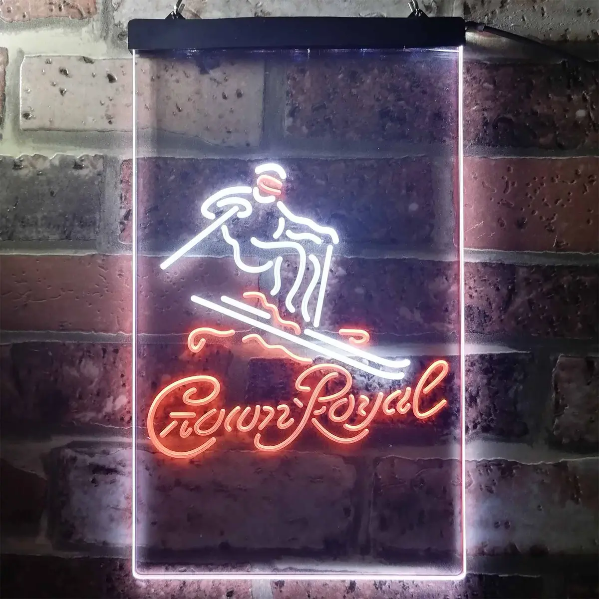 Crown Royal Ice Skiing Home Bar Neon Light Led Sign 4