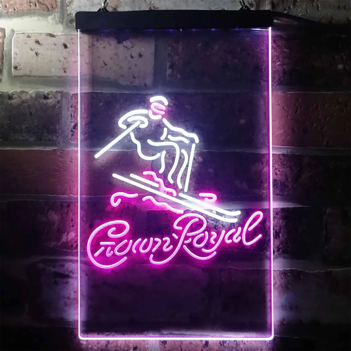 Crown Royal Ice Skiing Home Bar Neon Light Led Sign 11