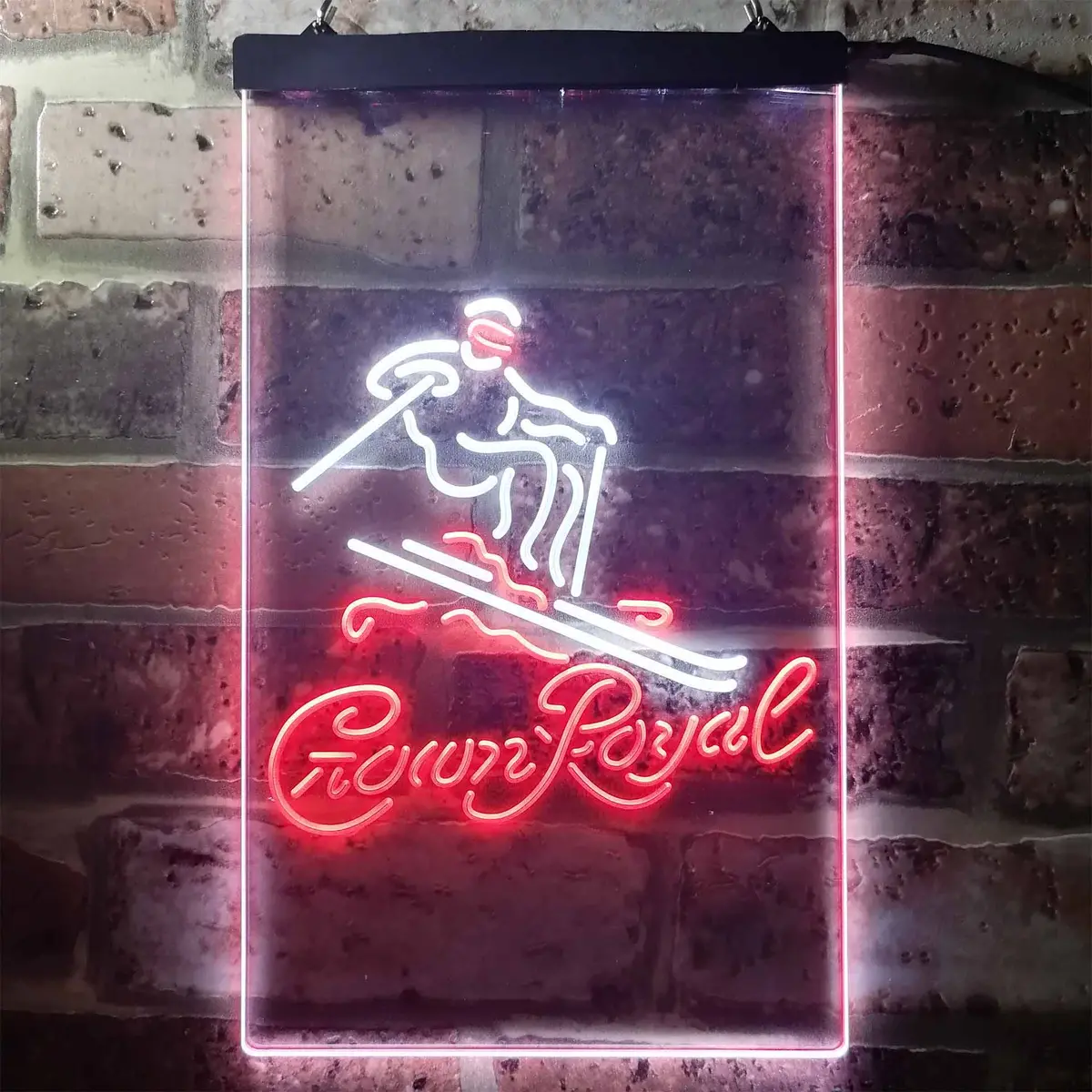 Crown Royal Ice Skiing Home Bar Neon Light Led Sign 10