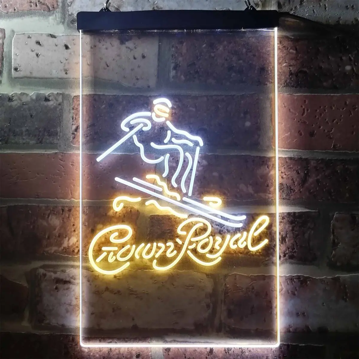 Crown Royal Ice Skiing Home Bar Neon Light Led Sign 7
