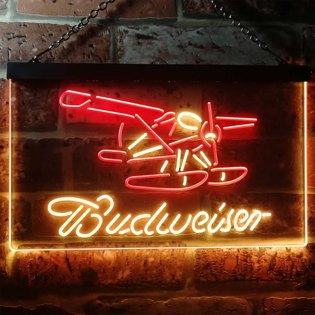 Budweiser Plane Game Room Home Bar Neon Light Led Sign 1