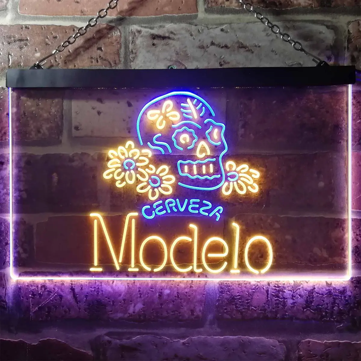 Cerveza Modelo Skull Bar Neon Light Led Sign 1
