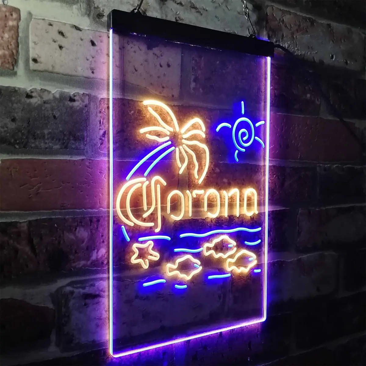 Corona Fish Sun Palm Island Neon-Like Led Sign 19