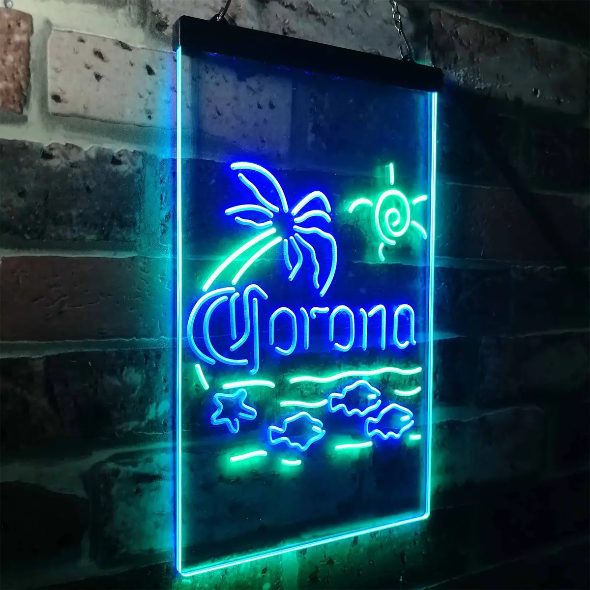 Corona Fish Sun Palm Island Neon-Like Led Sign 17
