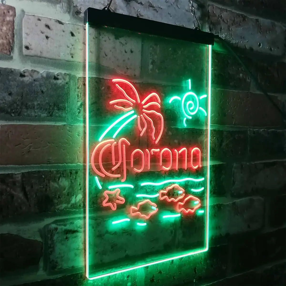 Corona Fish Sun Palm Island Neon-Like Led Sign 25