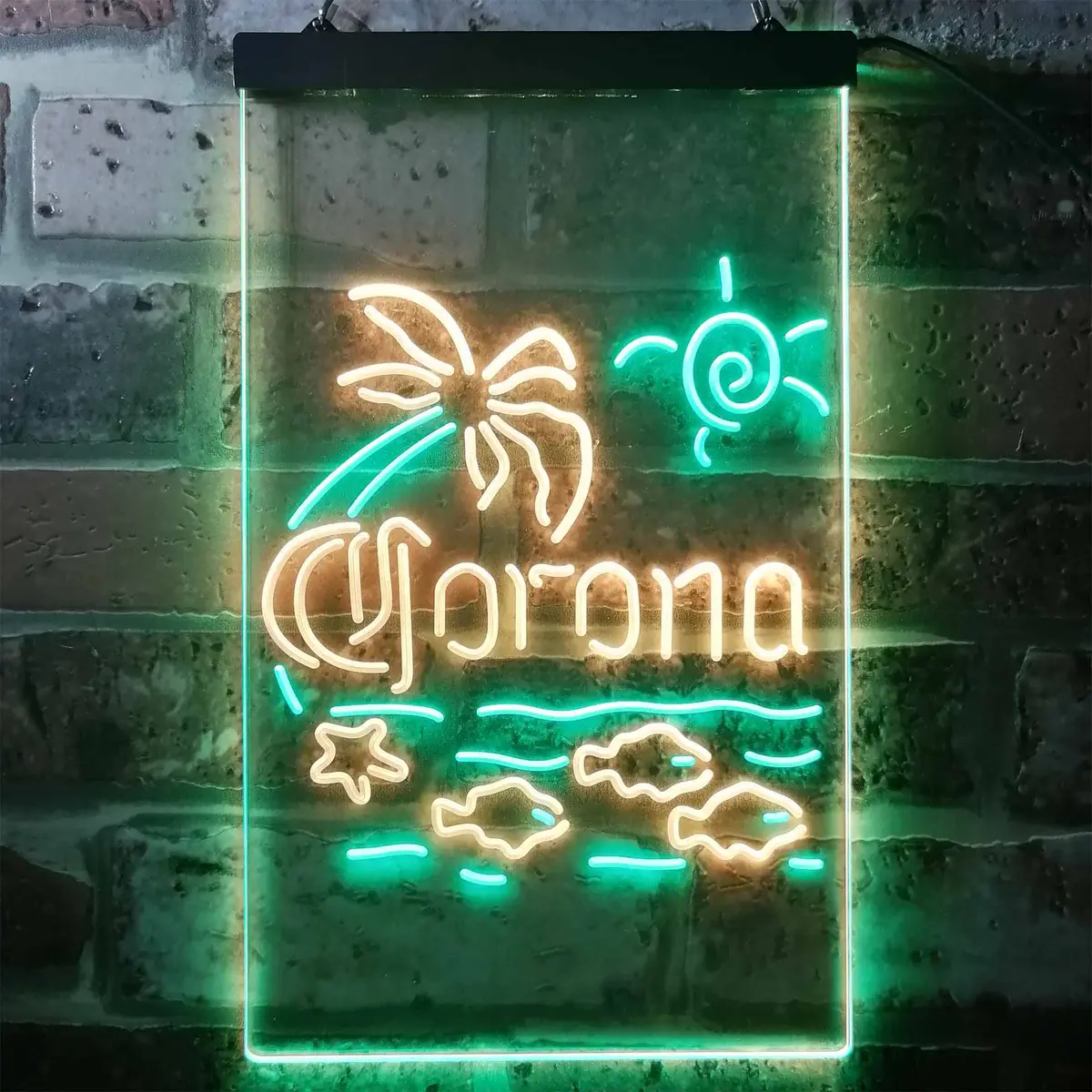 Corona Fish Sun Palm Island Neon-Like Led Sign 11
