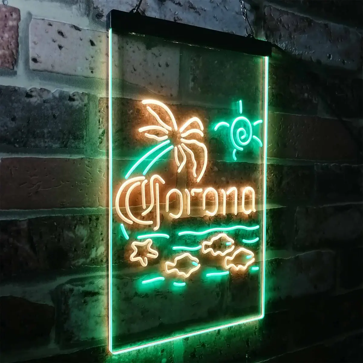 Corona Fish Sun Palm Island Neon-Like Led Sign 24