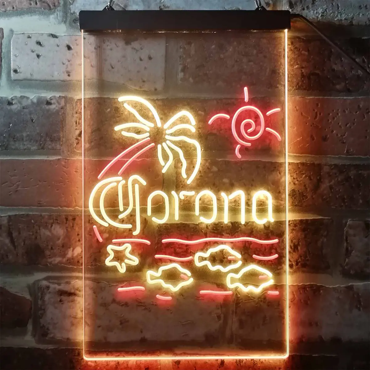 Corona Fish Sun Palm Island Neon-Like Led Sign 3