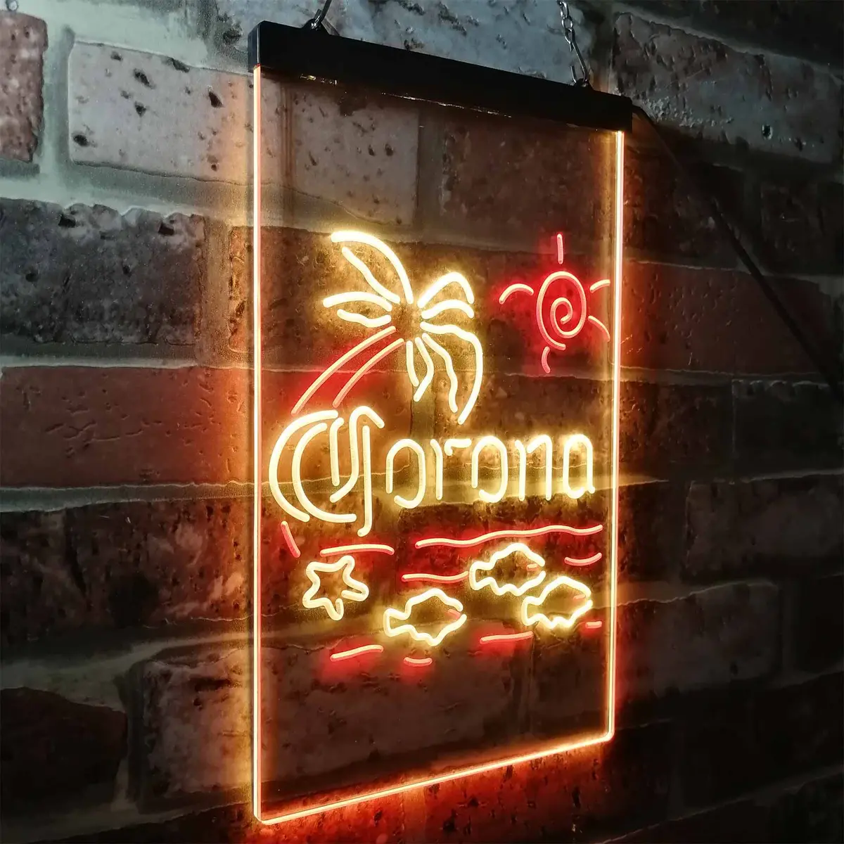 Corona Fish Sun Palm Island Neon-Like Led Sign 16