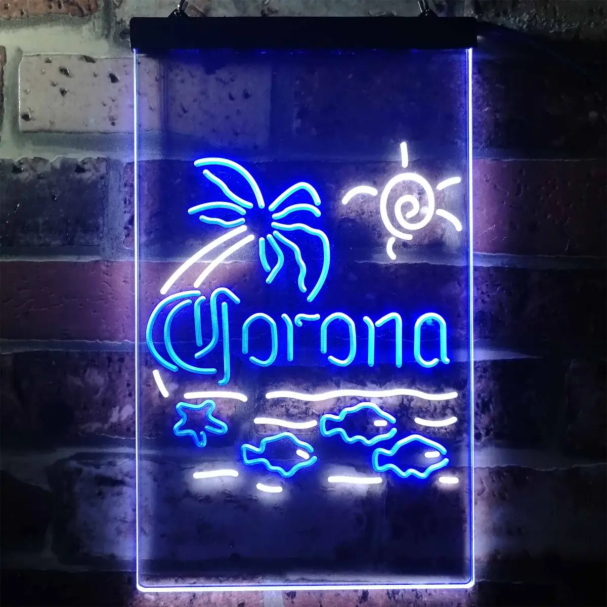 Corona Fish Sun Palm Island Neon-Like Led Sign 9