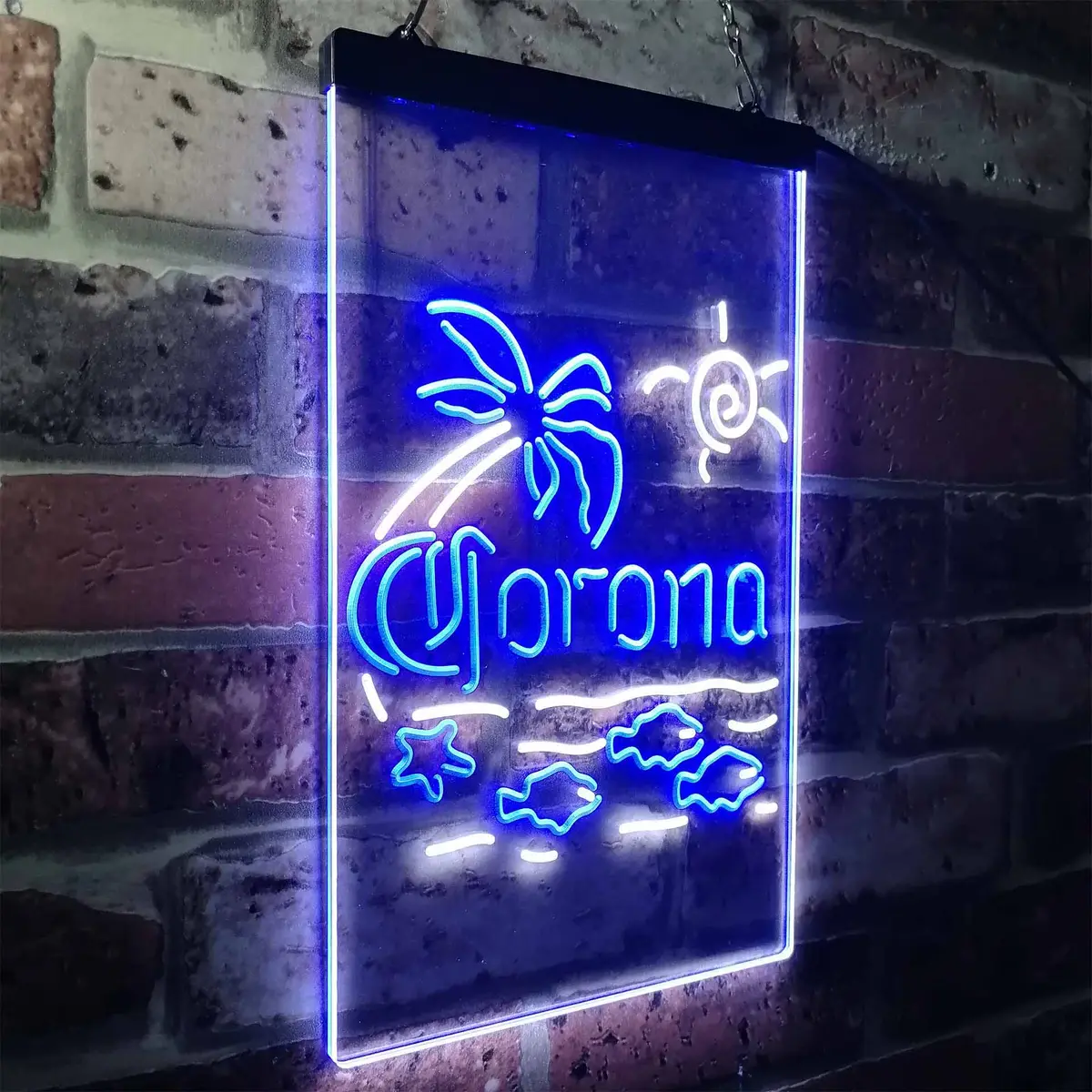 Corona Fish Sun Palm Island Neon-Like Led Sign 22