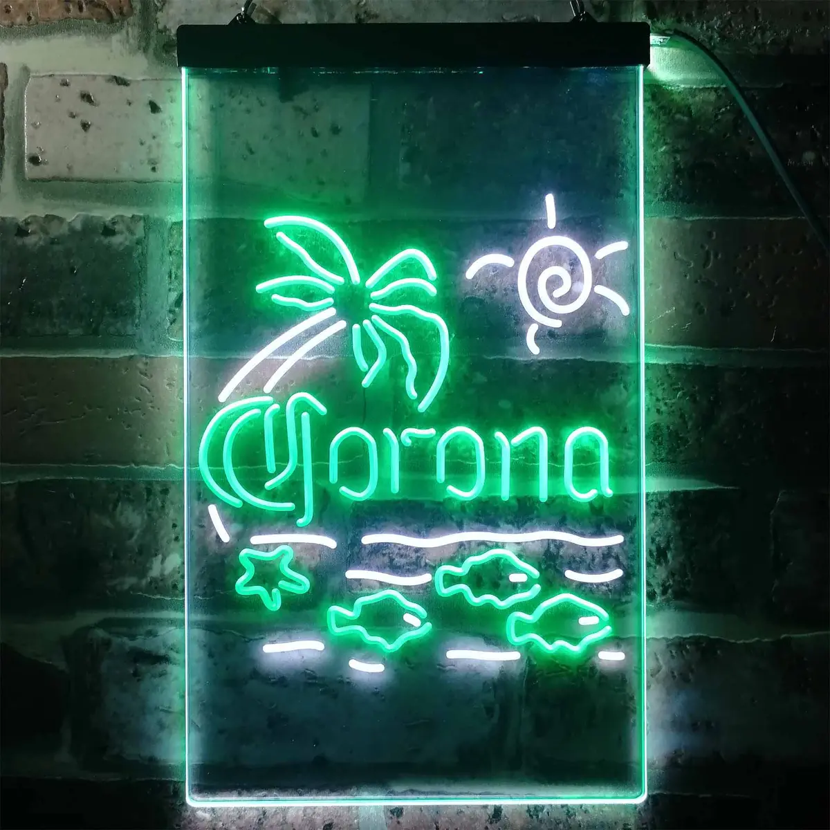 Corona Fish Sun Palm Island Neon-Like Led Sign 5