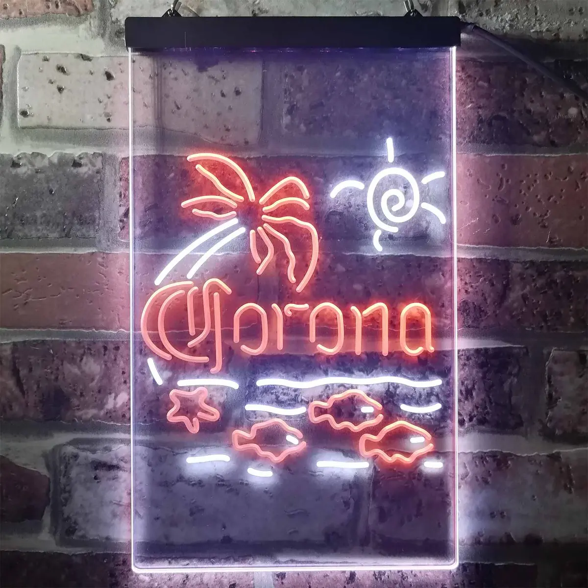 Corona Fish Sun Palm Island Neon-Like Led Sign 8