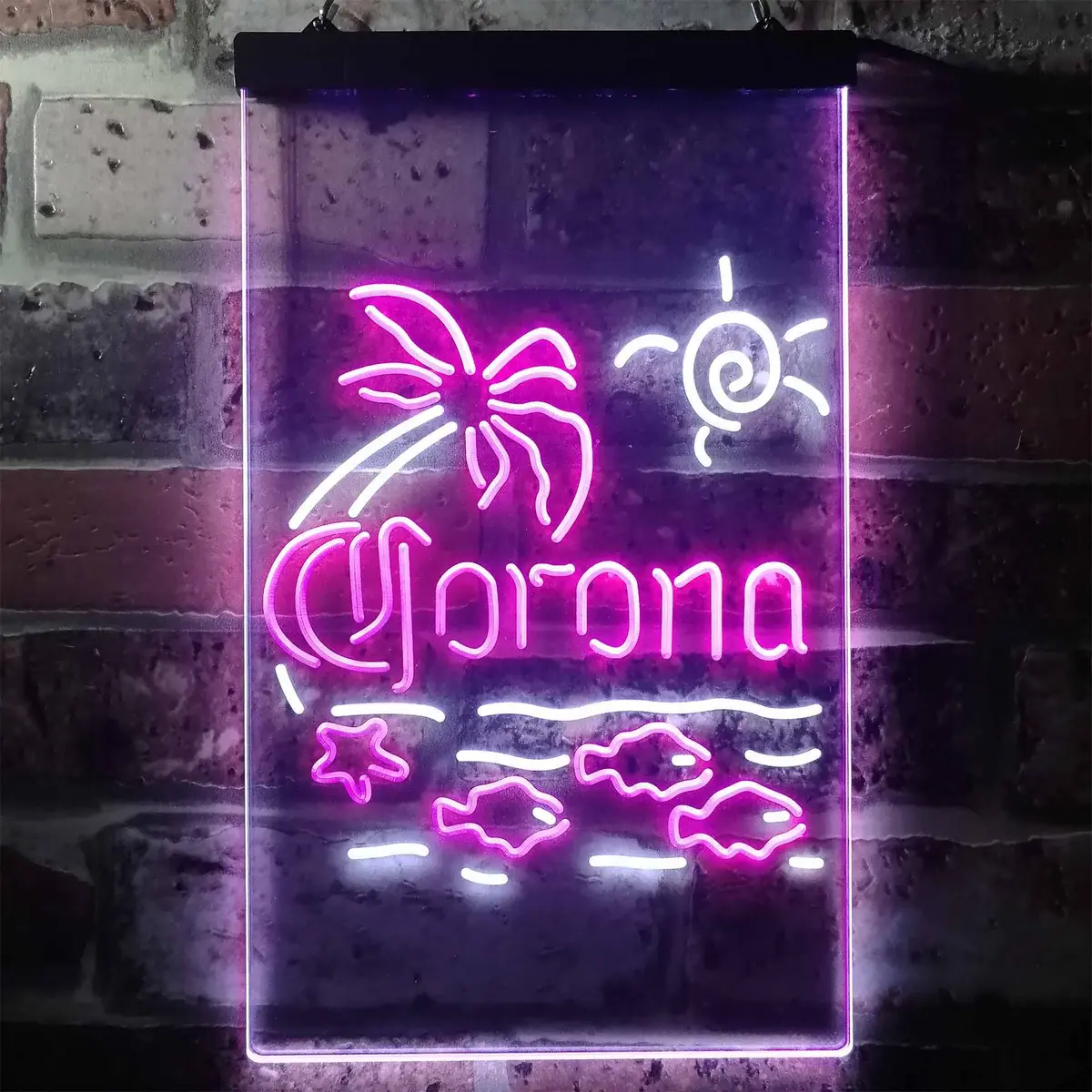 Corona Fish Sun Palm Island Neon-Like Led Sign 1