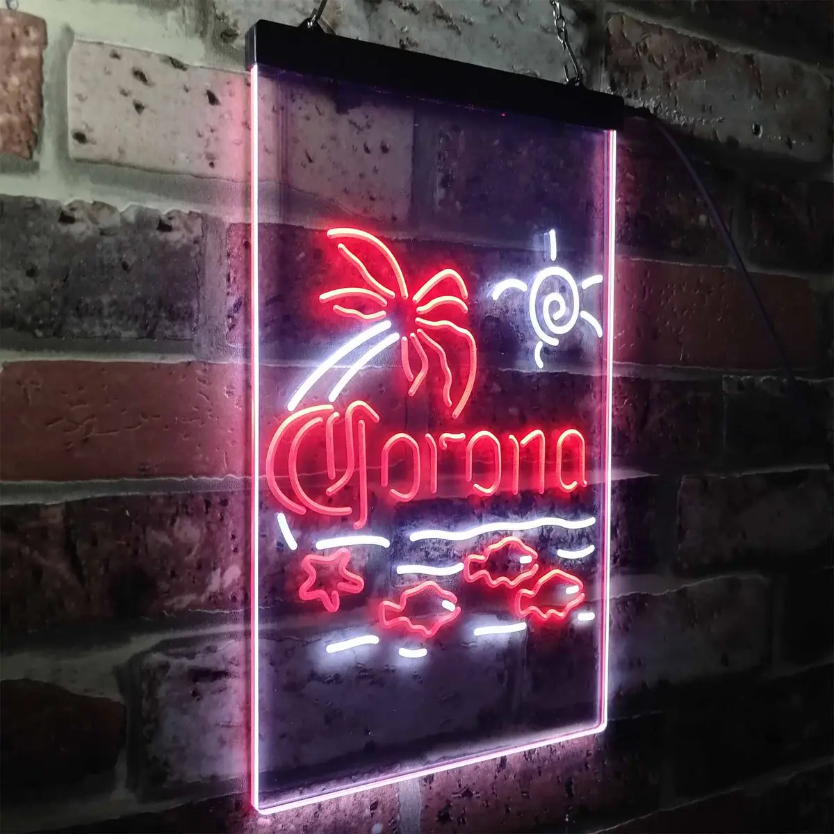 Corona Fish Sun Palm Island Neon-Like Led Sign 15