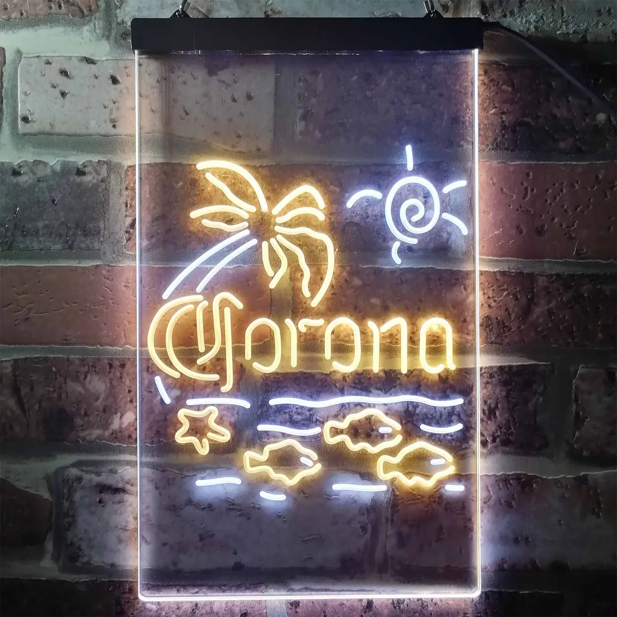 Corona Fish Sun Palm Island Neon-Like Led Sign 10